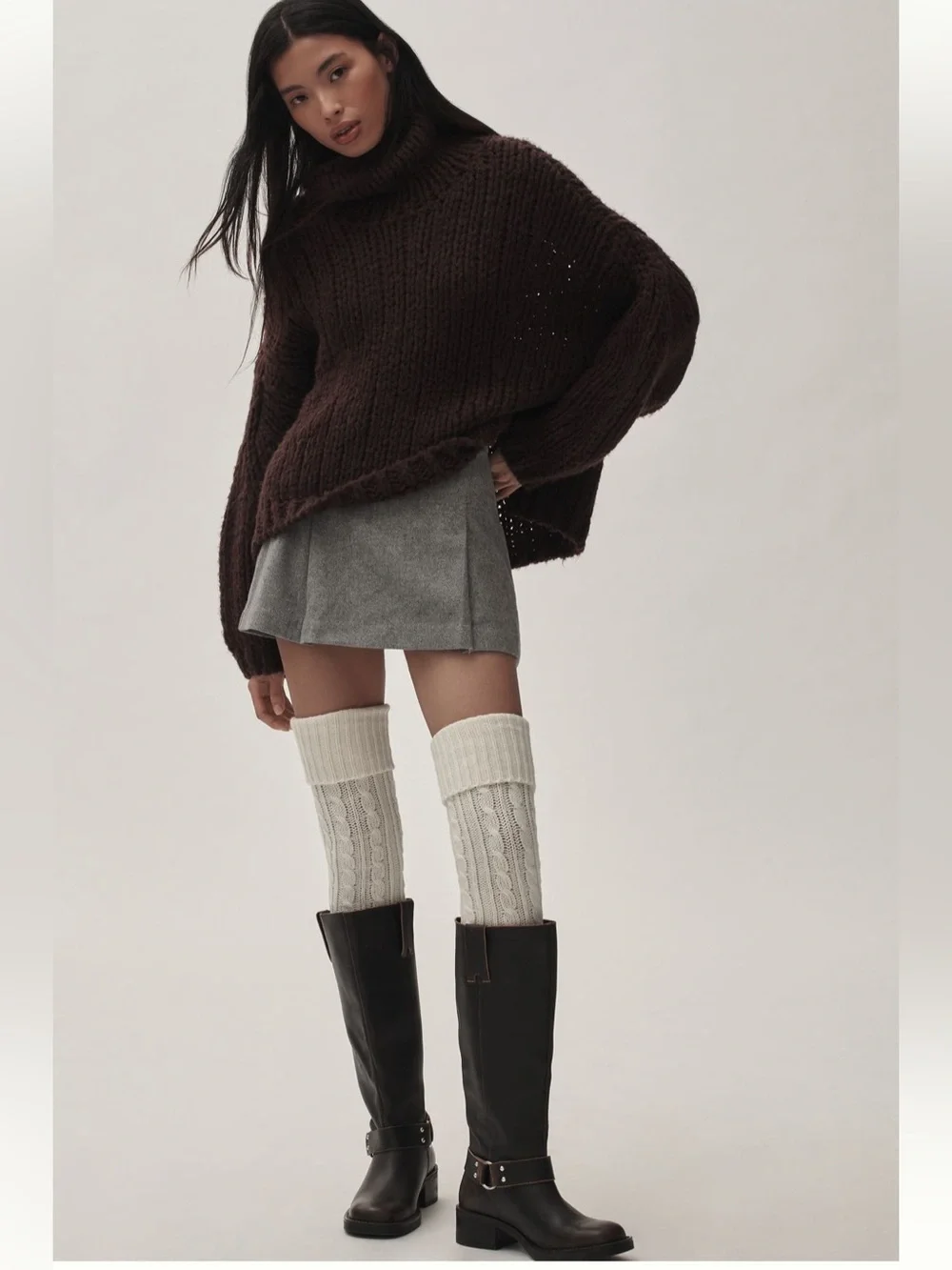 MUK LUK Women’s Chunky Cable Over The Knee Socks In Black